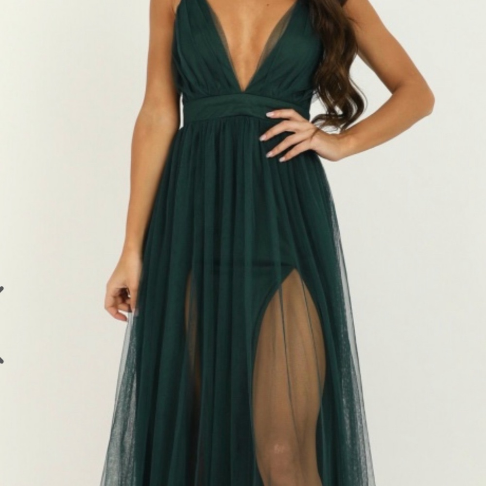 Emerald Mesh Prom or Any Occasion Dress